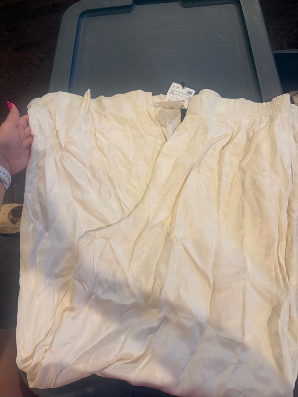 Zara Cream Satin Pants